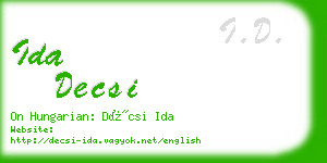 ida decsi business card